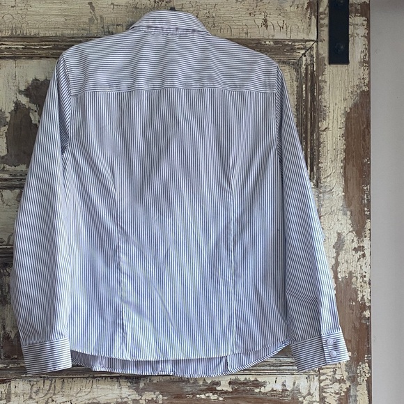 Ellen Tracy Non-Iron Striped Button Down Shirt, Size Large - Picture 5 of 12